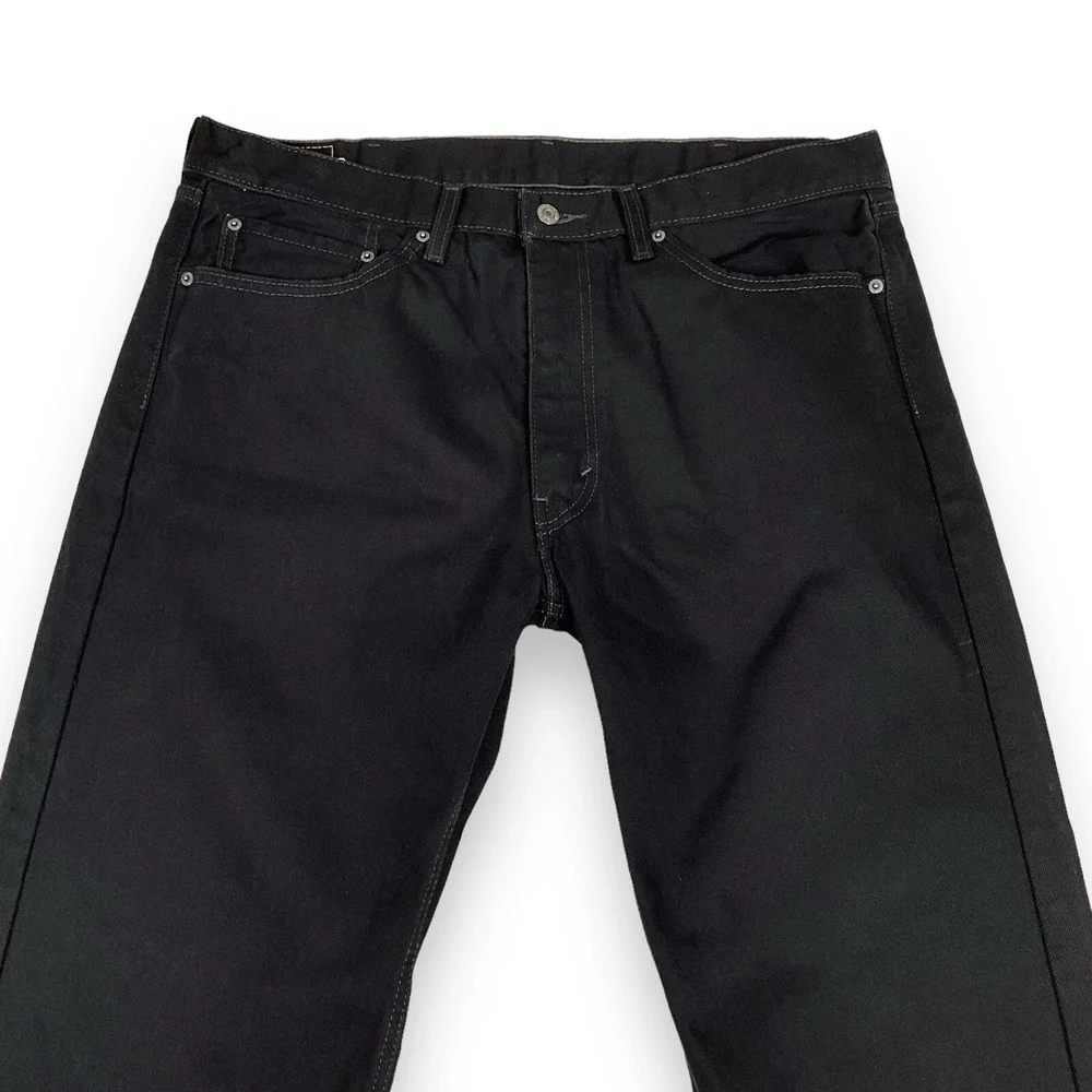 Levis Jeans Mens 38x32 (ACT 38x30) Black 505 Straight Denim